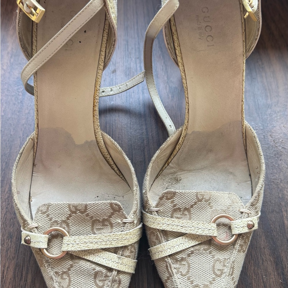 Gucci Women's Tan Strappy Heels